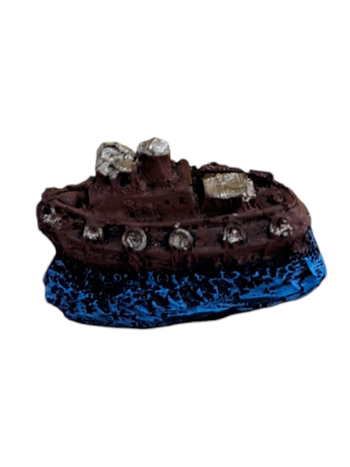 Figura Decorativa Barco sobre Rocas para Acuario