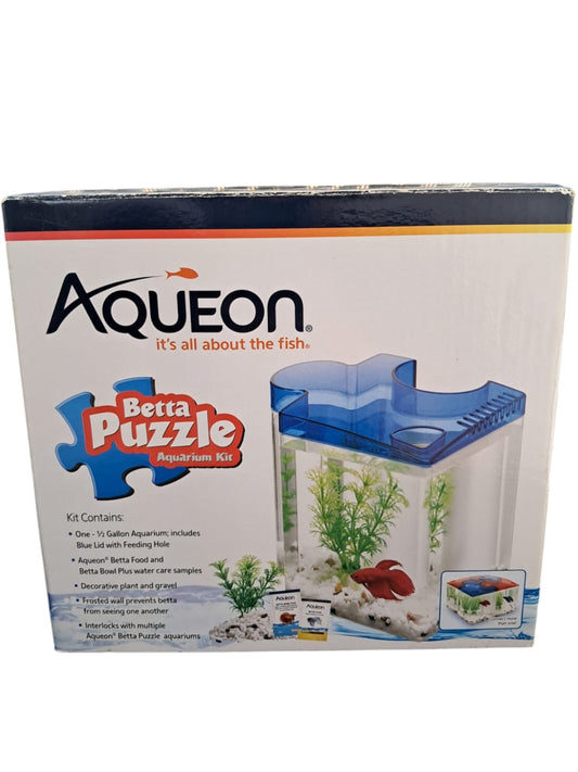 Kit Aqueon Betta Puzzle Azul de ½ Galón