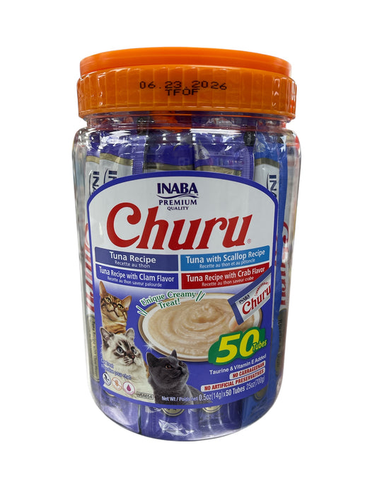Inaba Churu Atún Surtido para Gato Bote con 50 Barras de 14 g