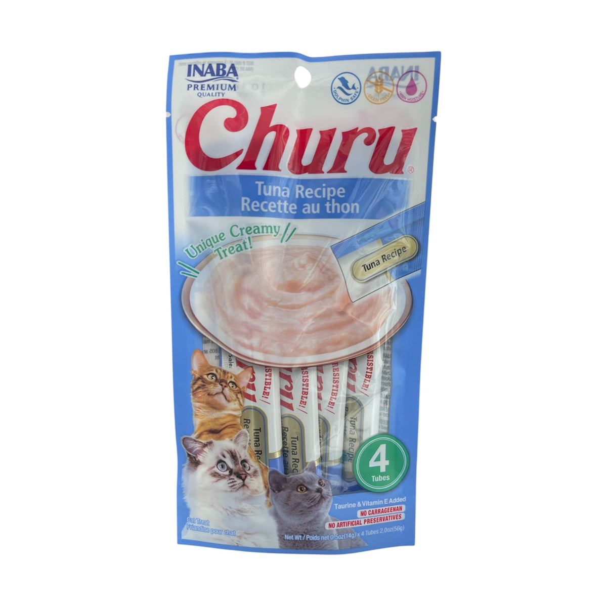 Inaba Churu Atún Snack Cremoso para Gato 4 Barras de 14 g