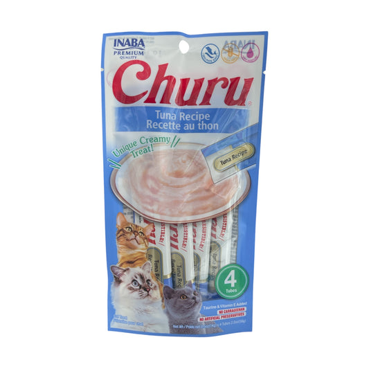 Inaba Churu Atún Snack Cremoso para Gato 4 Barras de 14 g