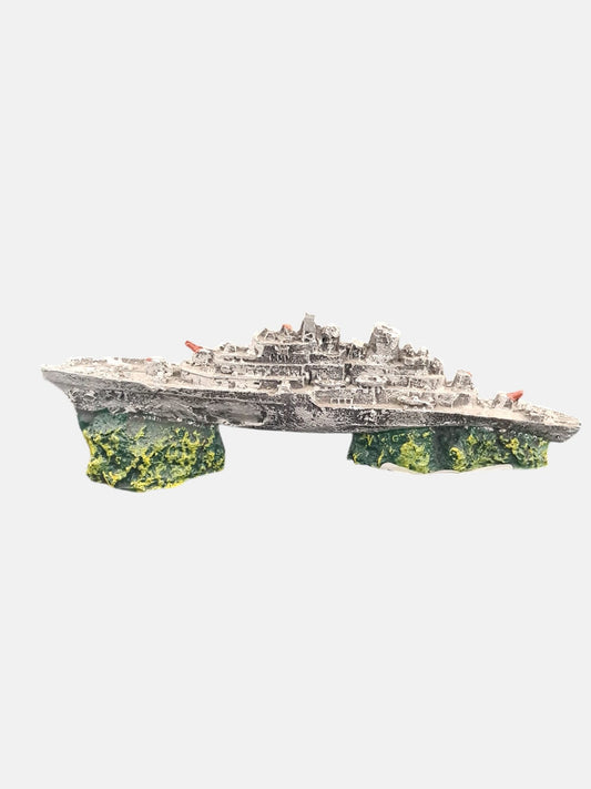 Figura Decorativa Titanic sobre Piedra para Acuario