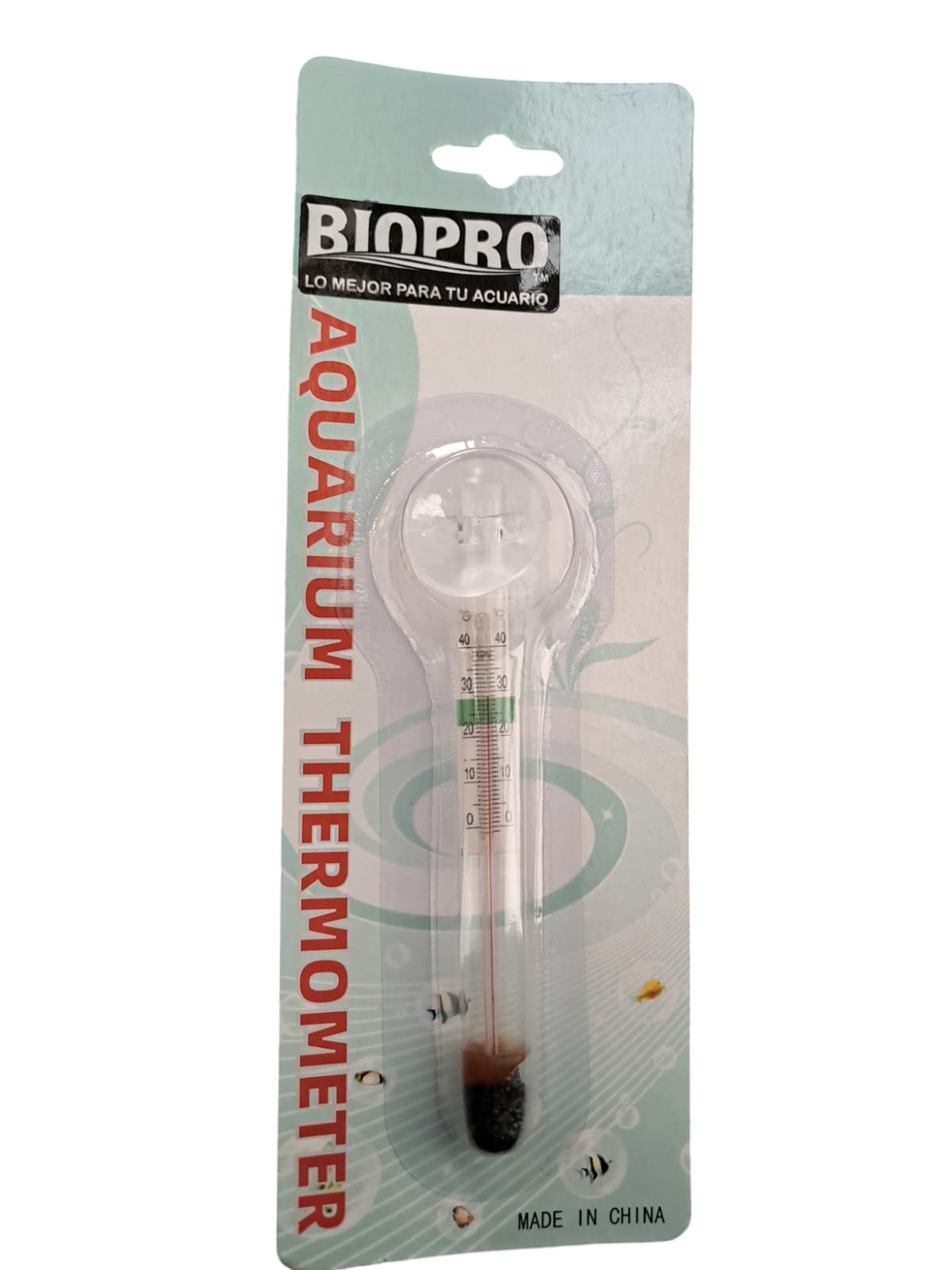 Termómetro de Vidrio Biopro con Ventosa para Acuario