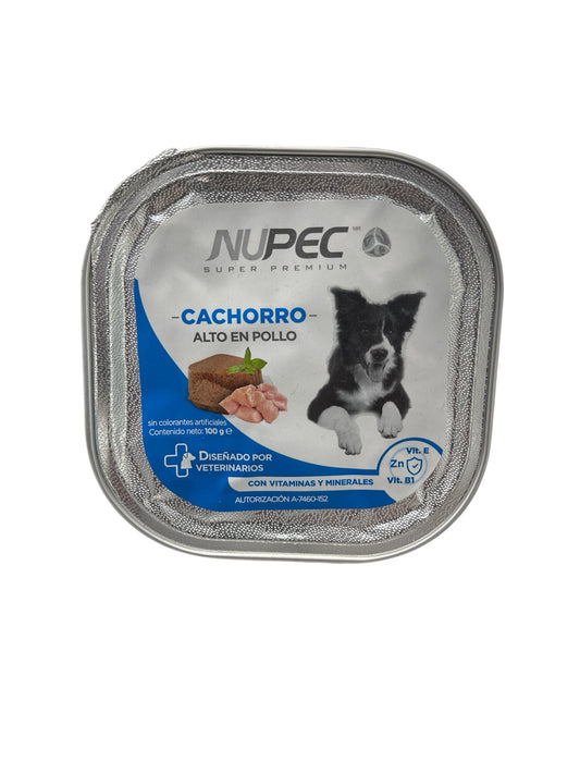 Alimento húmedo para cachorro alto en pollo